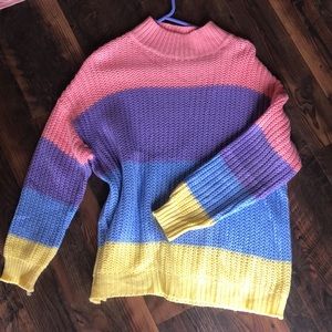 Rainbow striped sweater
